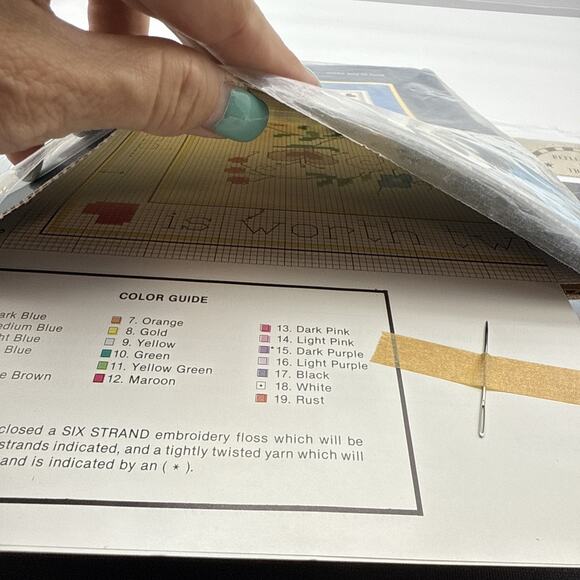 Vtg Sunset 2993 Bird In The Hand Counted Cross Stitch Kit 12”x12” Open Complete+ - Picture 6 of 12